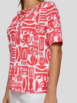 RABE Damen T-Shirt in koralle weiß
