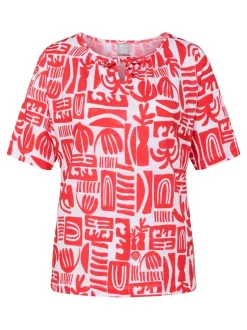 RABE Damen T-Shirt in koralle weiß