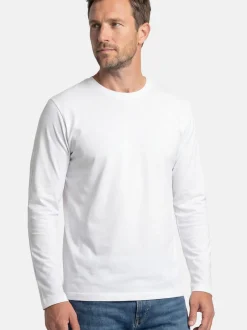 Ragman Herren Langarmshirts im 2er-Pack in weiß