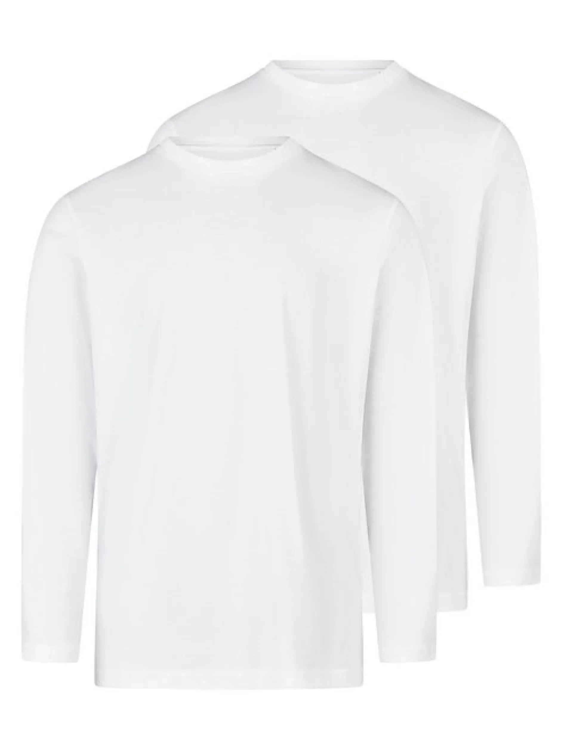 Ragman Herren Langarmshirts im 2er-Pack in weiß