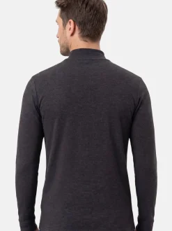 Ragman Herren Langarmshirts im 2er-Pack in schwarz