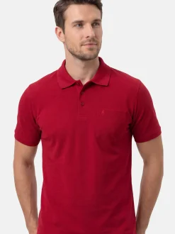 Ragman Herren Poloshirt - Basic in rot