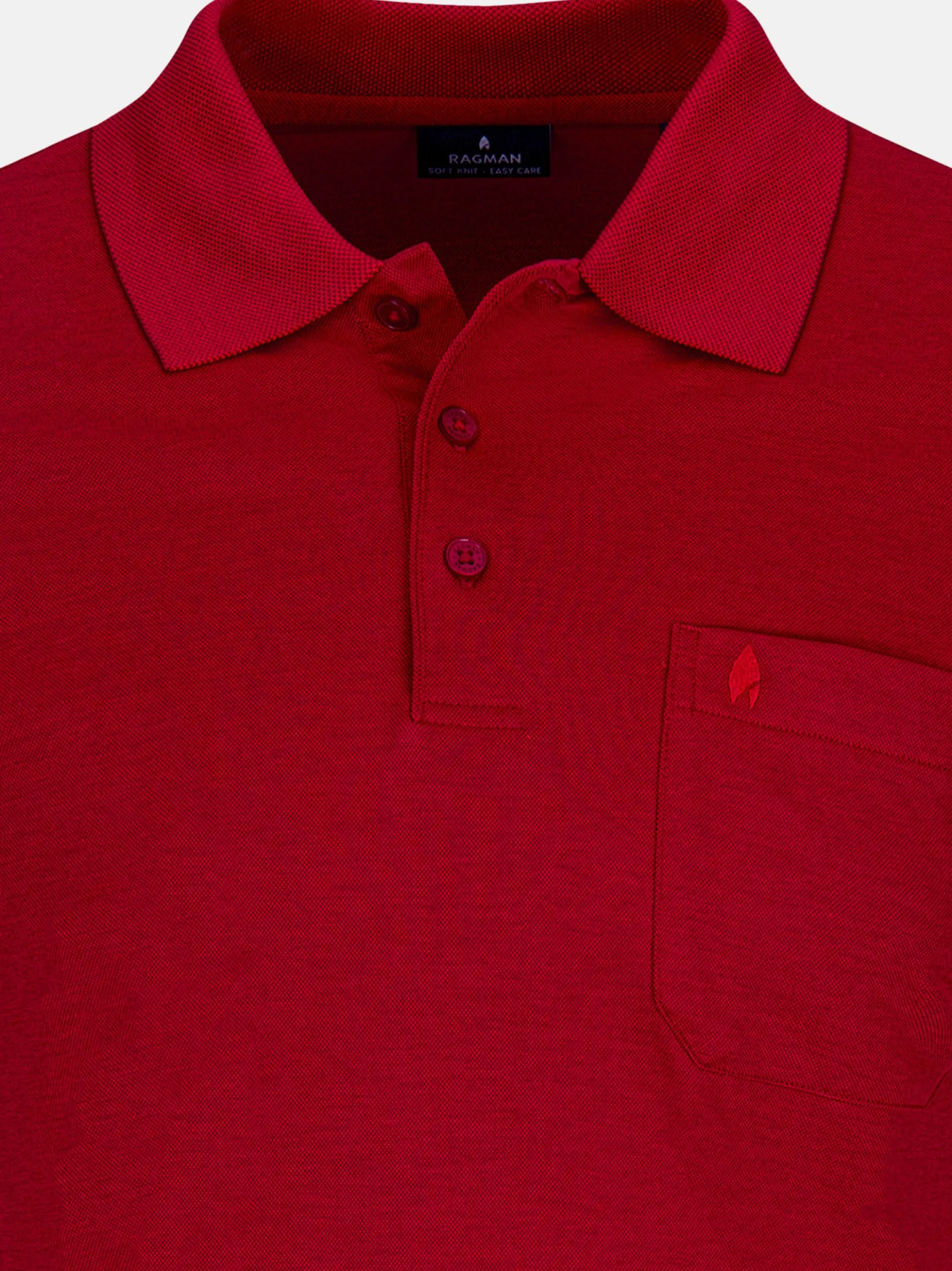 Ragman Herren Poloshirt - Basic in rot