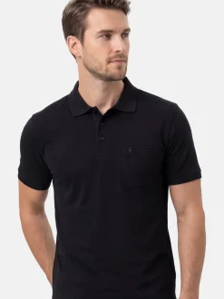 Ragman Herren Poloshirt - Basic in schwarz