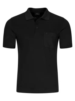Ragman Herren Poloshirt - Basic in schwarz