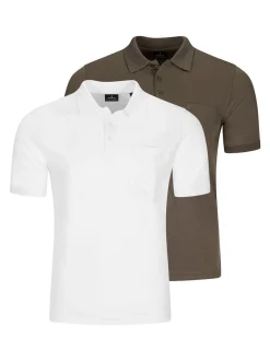 Ragman Herren Poloshirt im 2er-Pack in mehrfarbig
