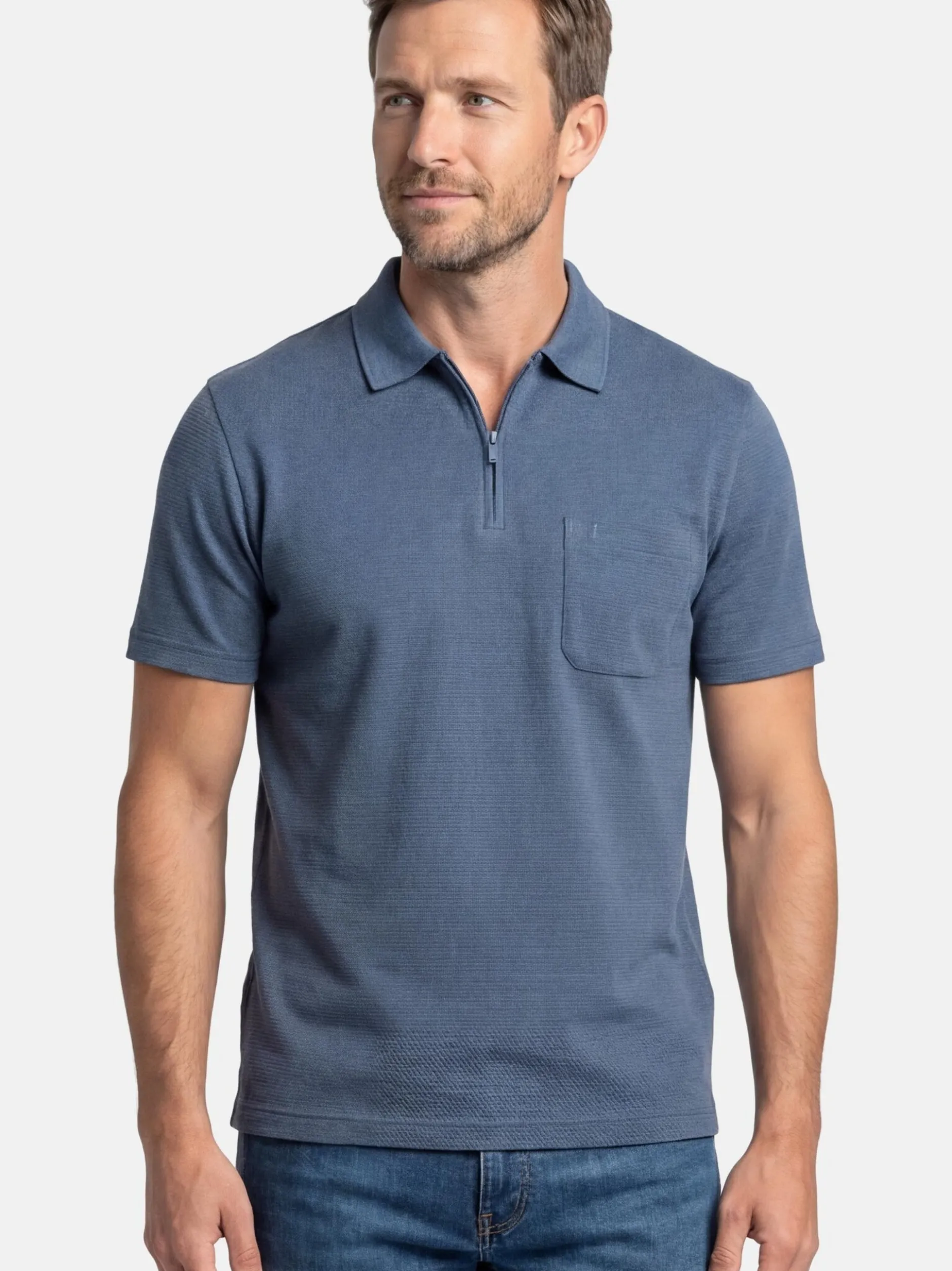 Ragman Herren Poloshirt in blau