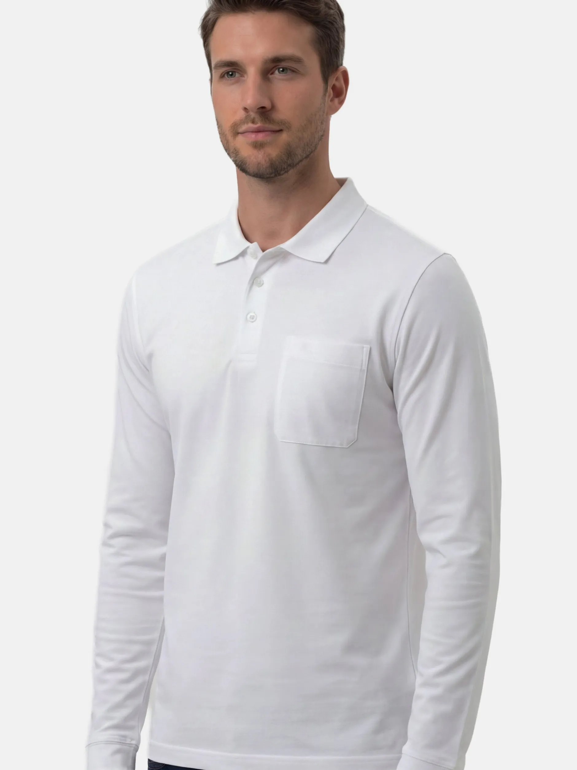 Ragman Herren Poloshirt in weiß