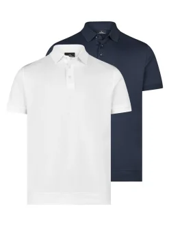 Ragman Herren Poloshirts im 2er-Pack in mehrfarbig