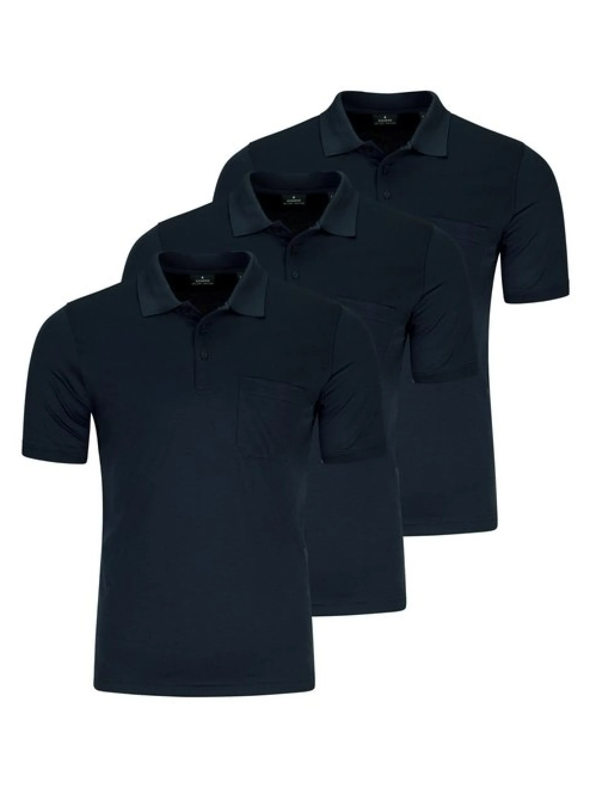 Ragman Herren Poloshirts im 3er-Pack in blau