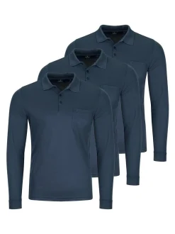 Ragman Herren Poloshirts im 3er-Pack in blau