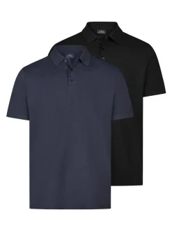 Ragman Herren Poloshirts im 2er-Pack in mehrfarbig
