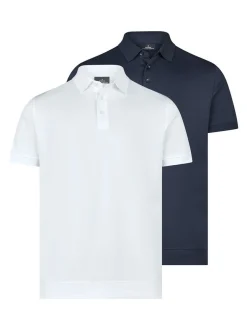 Ragman Herren Poloshirts im 2er-Pack in mehrfarbig