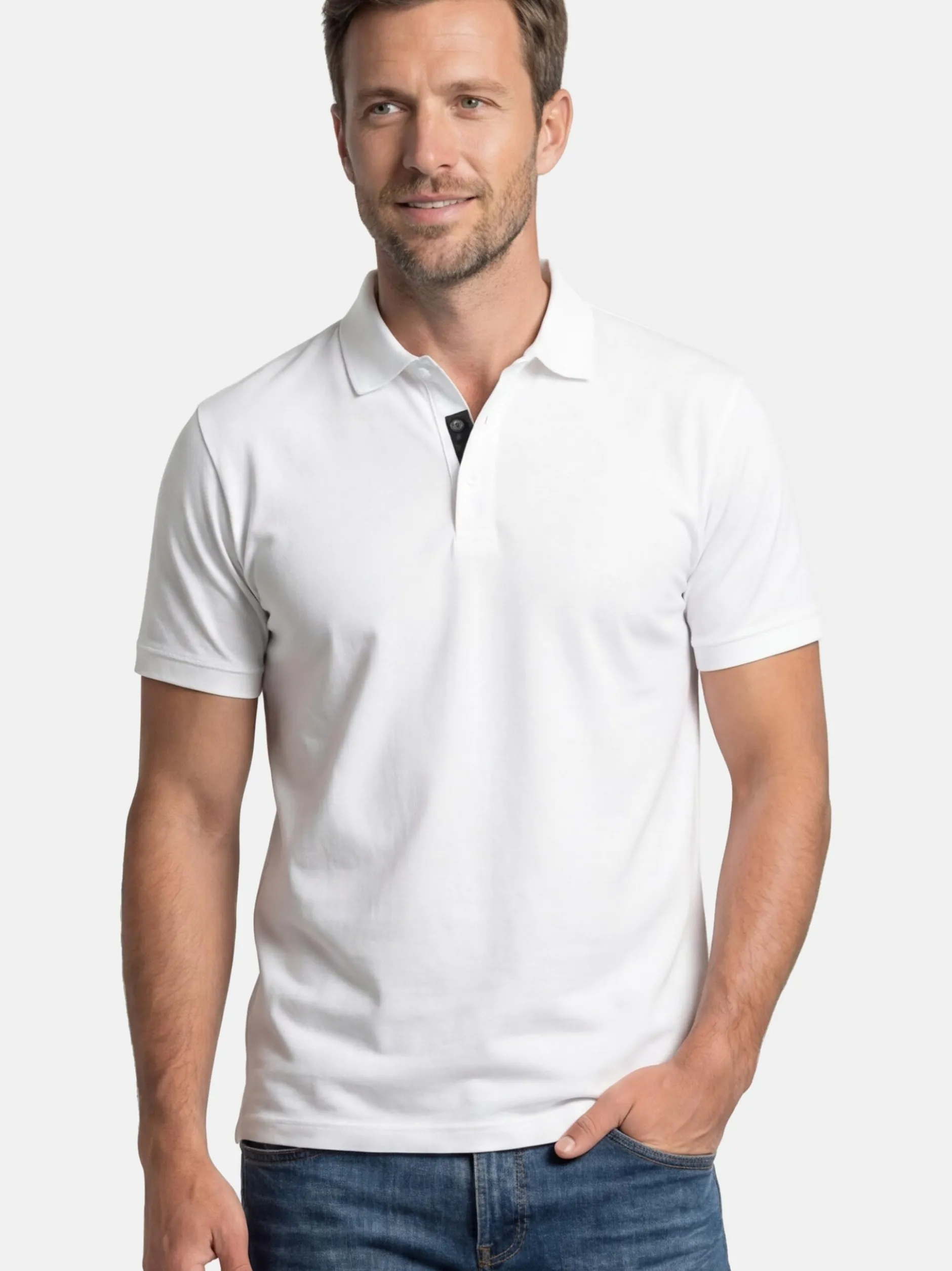 Ragman Herren Poloshirts im 2er-Pack in weiß
