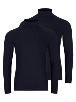 Ragman Herren Rollkragenshirts im 2er-Pack in blau