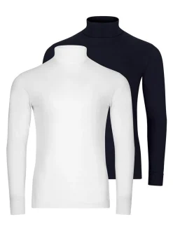 Ragman Herren Rollkragenshirts im 2er-Pack in blau
