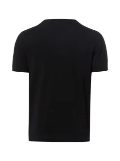 Ragman Herren Strickshirt in schwarz - Ärmel: kurzarm