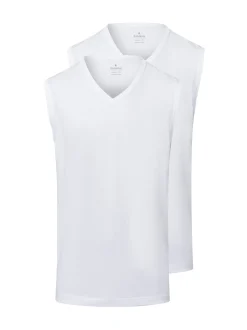 Ragman Herren Tank Top im 2er-Pack in weiß