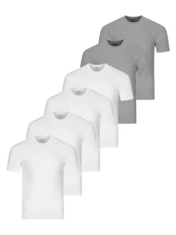 Ragman Herren Unterhemden im 6er-Pack in hellgrau