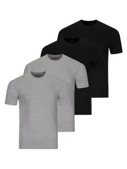Ragman Herren Unterhemden im 4er-Pack in grau