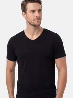 Ragman Herren Unterhemden im 6er-Pack in schwarz
