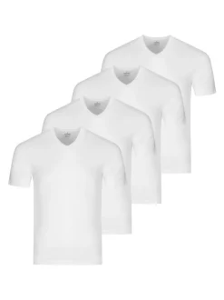 Ragman Herren Unterhemden im 4er-Pack in weiß