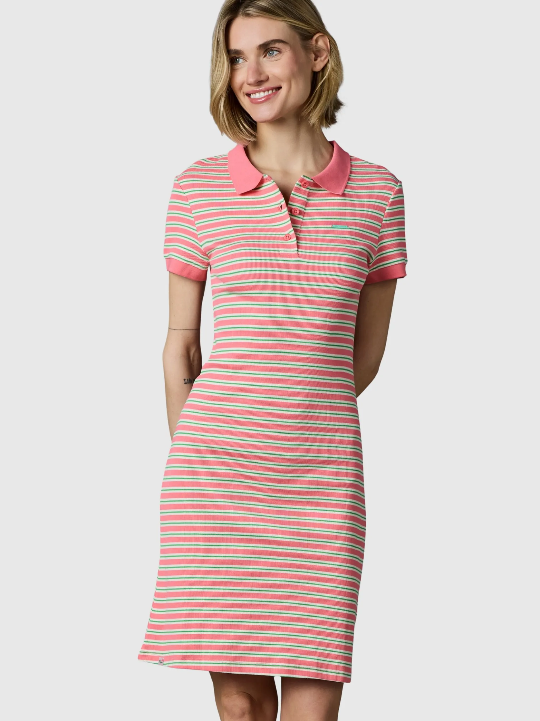 Ragwear Damen A-Linien-Kleid - Colaro Stripes Dress YOUMODO in pink