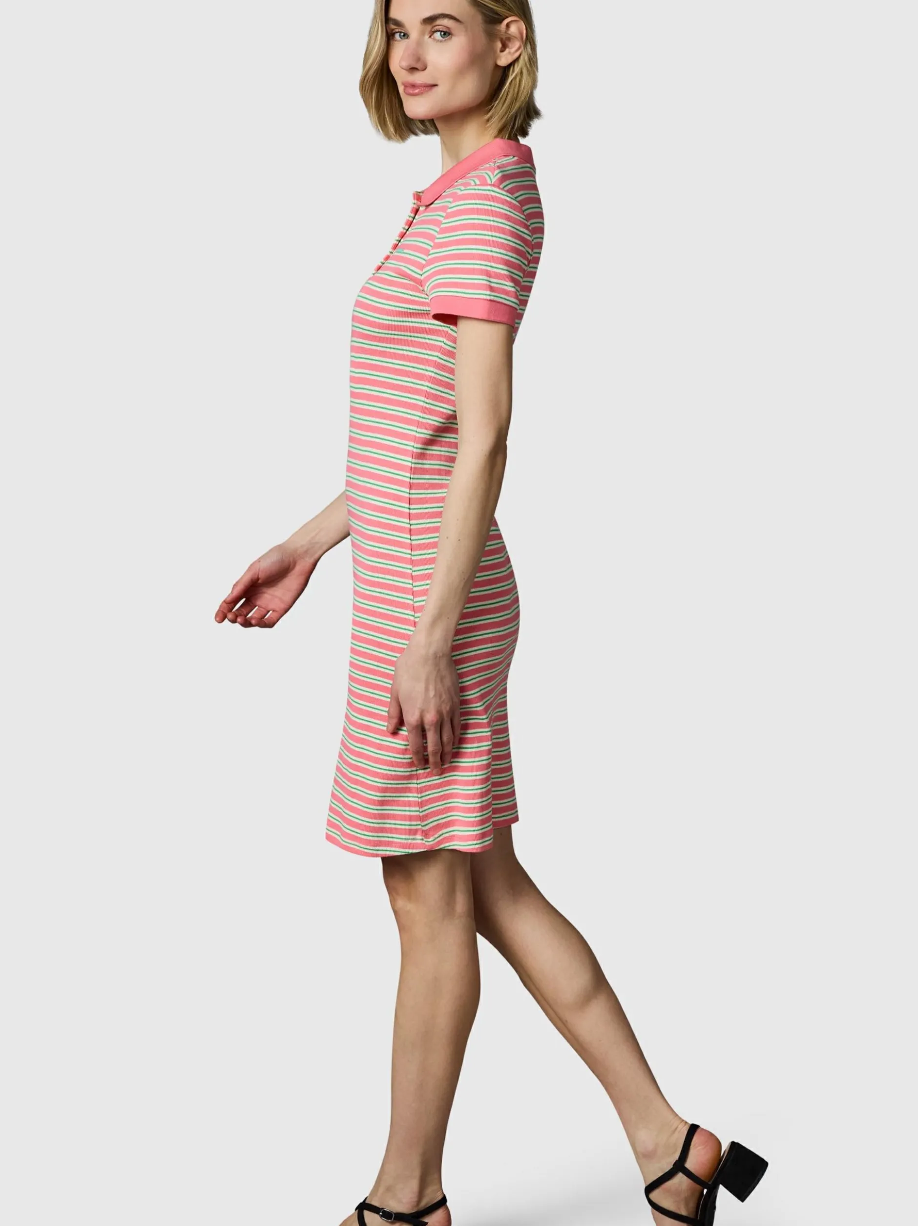 Ragwear Damen A-Linien-Kleid - Colaro Stripes Dress YOUMODO in pink