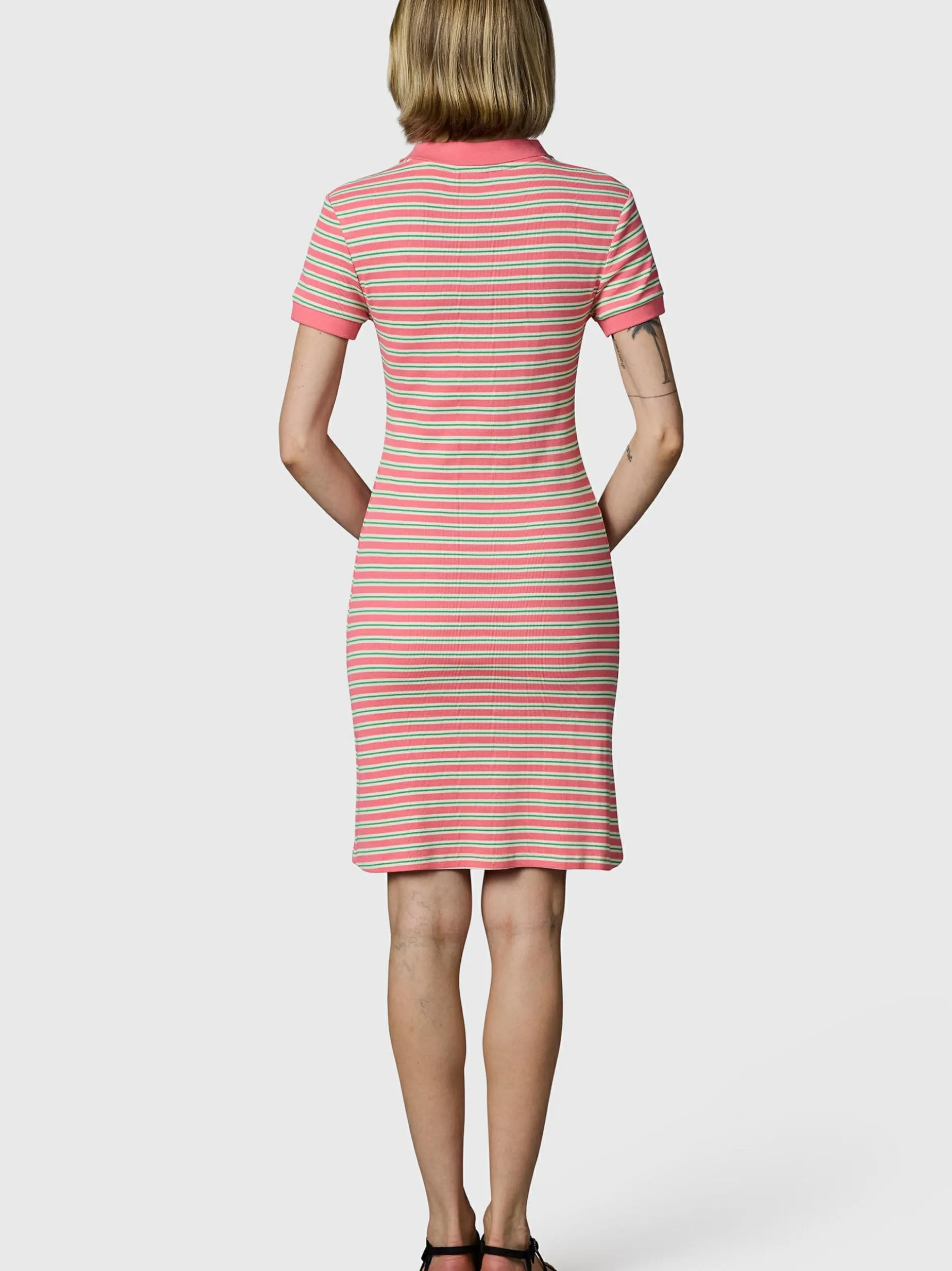 Ragwear Damen A-Linien-Kleid - Colaro Stripes Dress YOUMODO in pink