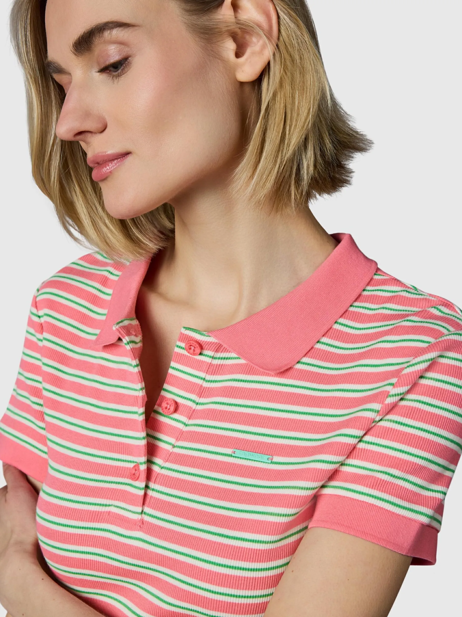 Ragwear Damen A-Linien-Kleid - Colaro Stripes Dress YOUMODO in pink