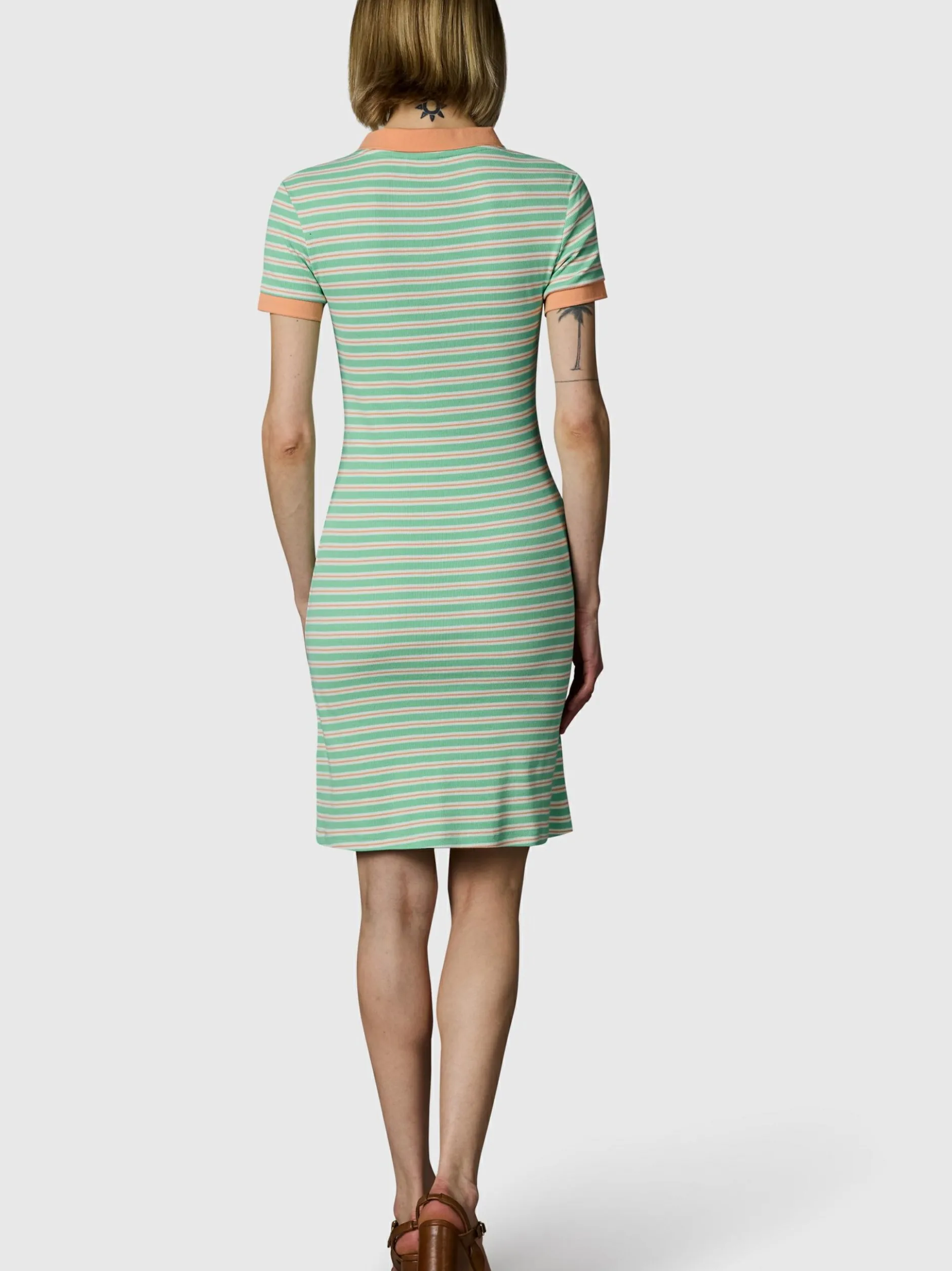 Ragwear Damen A-Linien-Kleid - Colaro Stripes Dress YOUMODO in grün