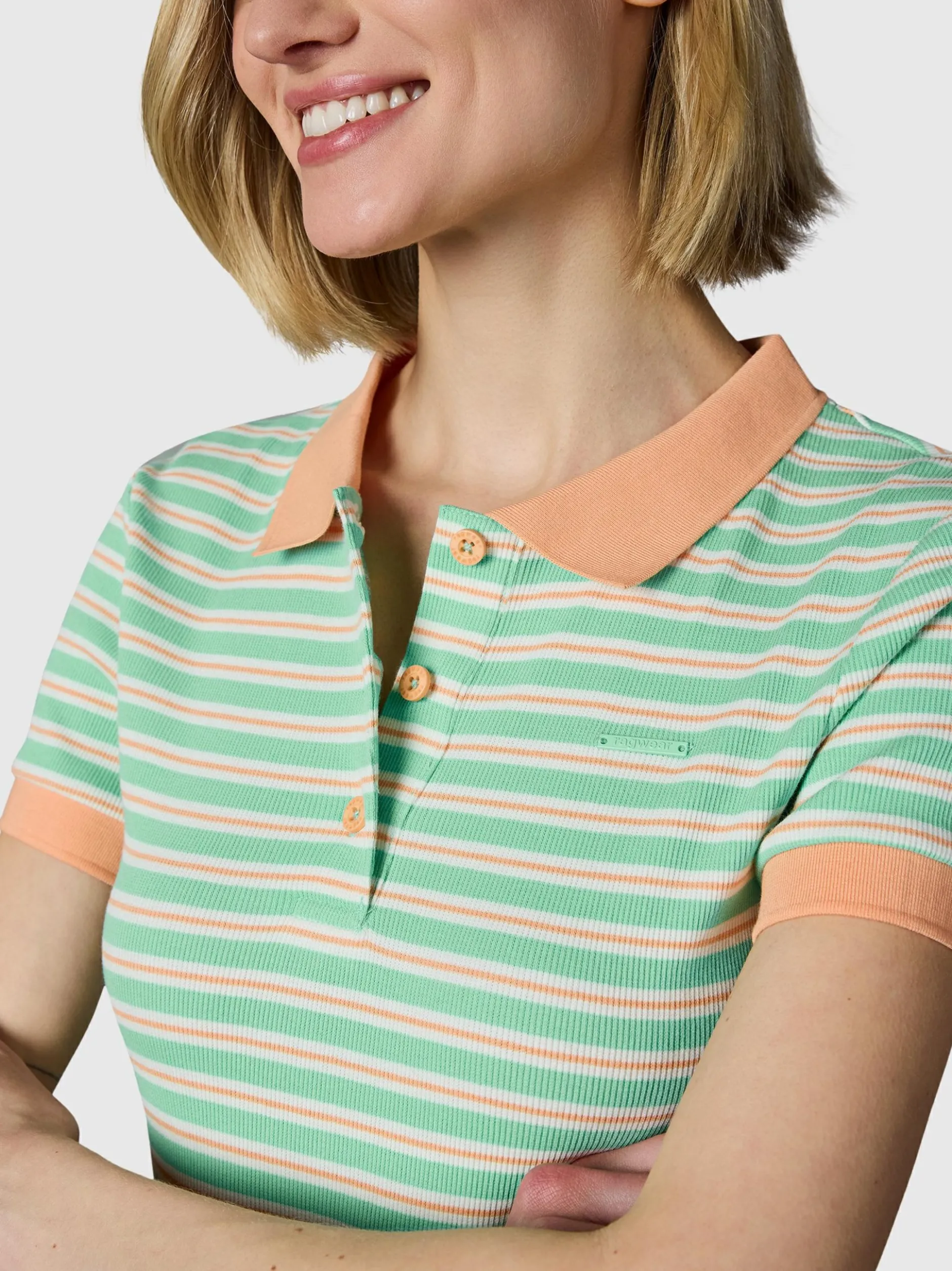 Ragwear Damen A-Linien-Kleid - Colaro Stripes Dress YOUMODO in grün