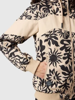 Ragwear Damen Übergangsjacke - Nuggie Block Flower in sand schwarz