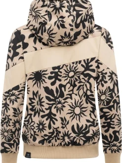 Ragwear Damen Übergangsjacke - Nuggie Block Flower in sand schwarz