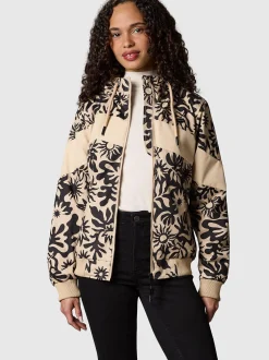Ragwear Damen Übergangsjacke - Nuggie Block Flower in sand schwarz