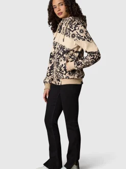 Ragwear Damen Übergangsjacke - Nuggie Block Flower in sand schwarz
