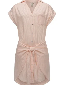 Ragwear Damen Blusenkleid - Bahaya Stripe in rosa