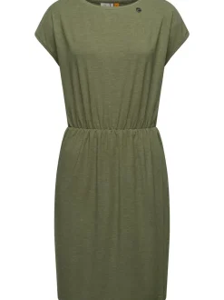 Ragwear Damen Jerseykleid - Copr in oliv - Länge: mittel