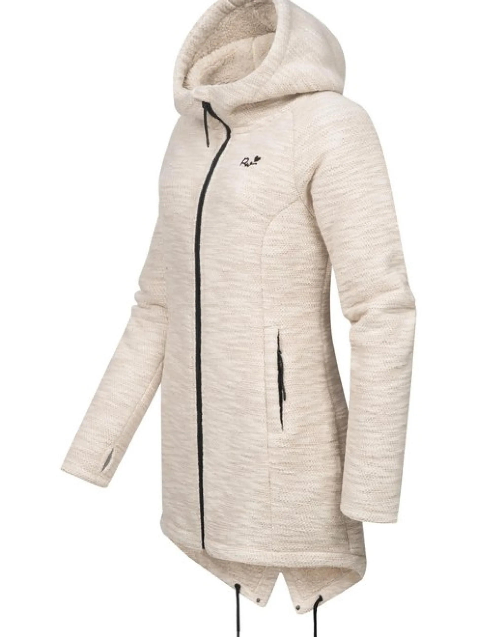 Ragwear Damen Kapuzenstrickjacke - Wingi Melange in beige