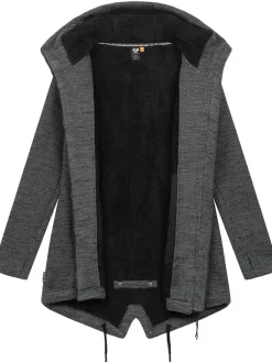 Ragwear Damen Kapuzenstrickjacke - Wingi Melange in grau