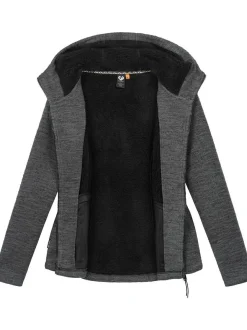 Ragwear Damen Kapuzenstrickjacke - Lyshka Melange in grau