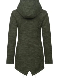 Ragwear Damen Kapuzenstrickjacke - Wingi Melange in oliv