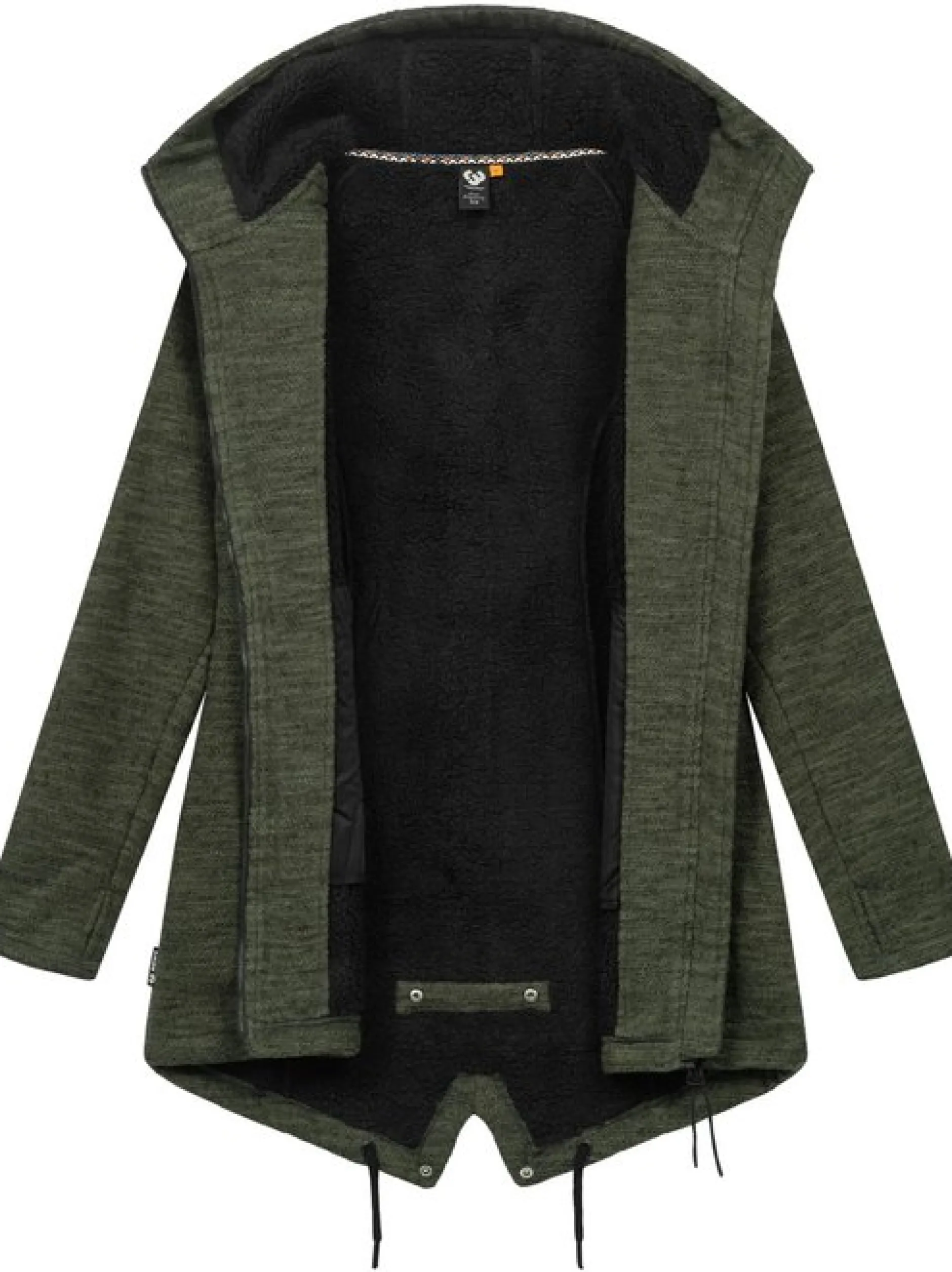 Ragwear Damen Kapuzenstrickjacke - Wingi Melange in oliv