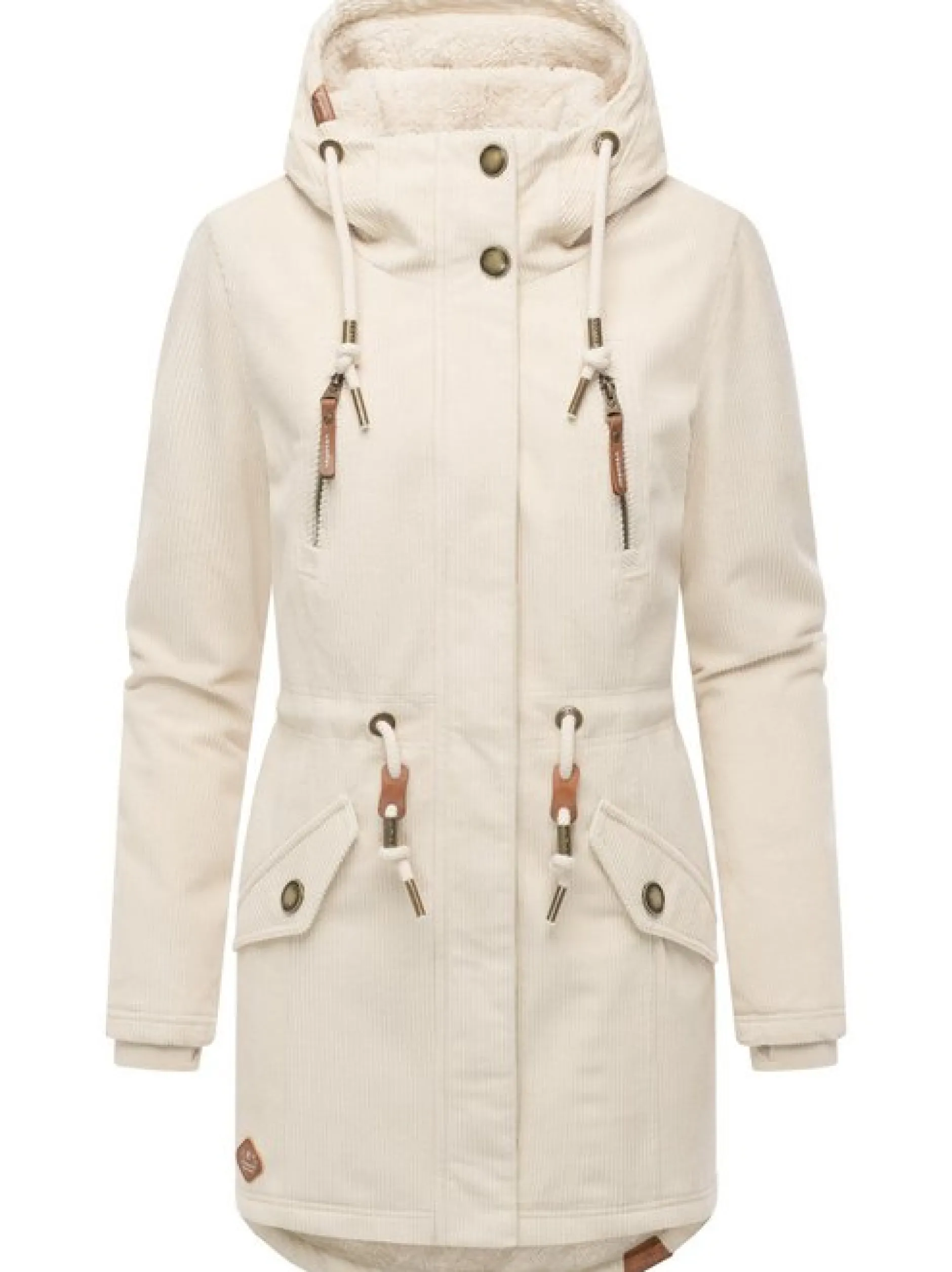 Ragwear Damen Kurzmantel - Ellsie Cordy YOUMODO in ecru