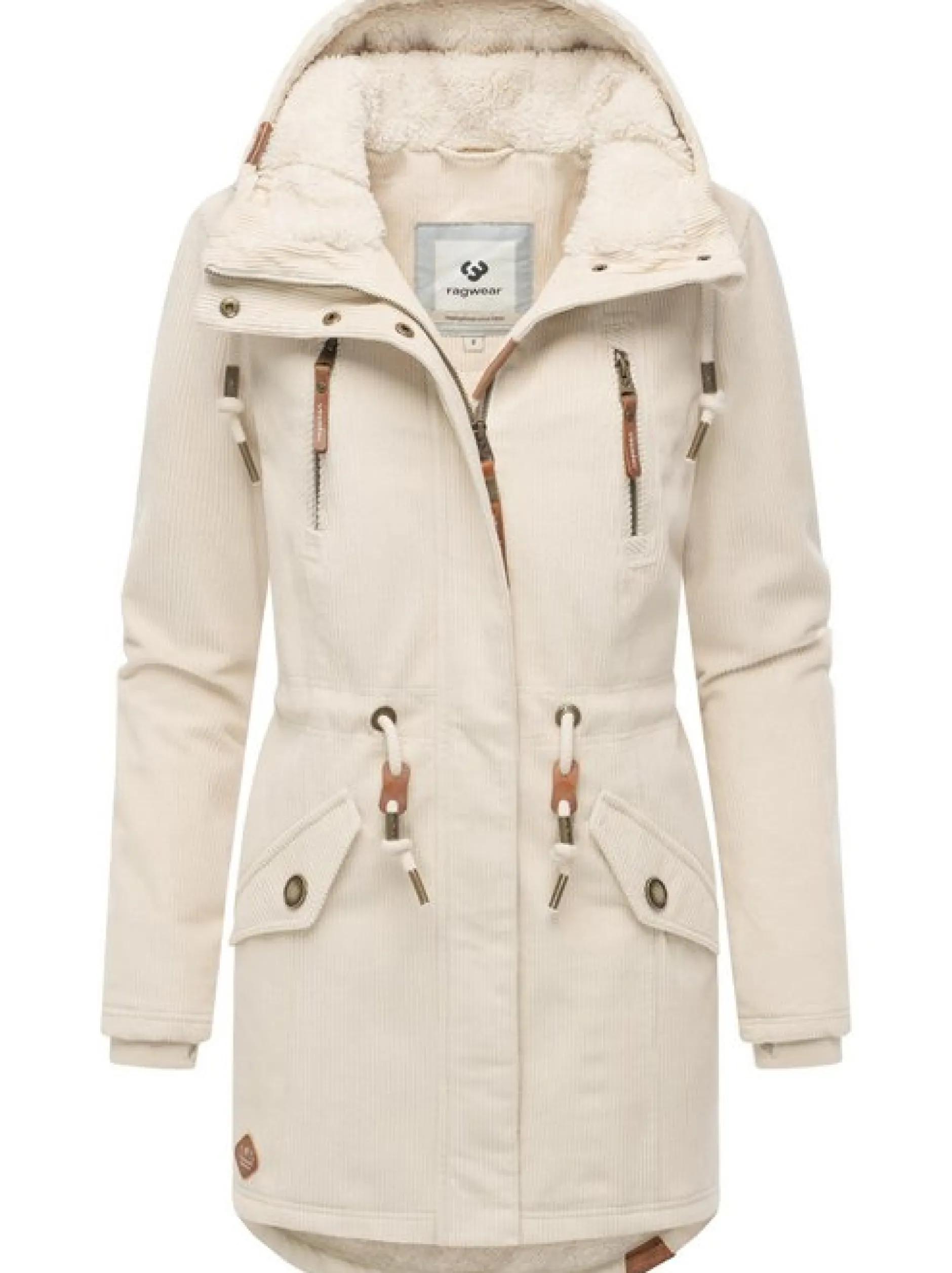 Ragwear Damen Kurzmantel - Ellsie Cordy YOUMODO in ecru