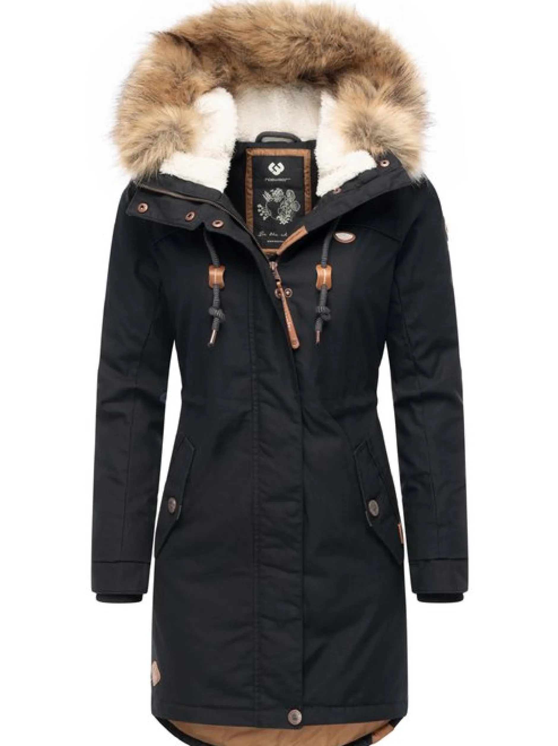 Ragwear Damen Parka - Tawny in schwarz