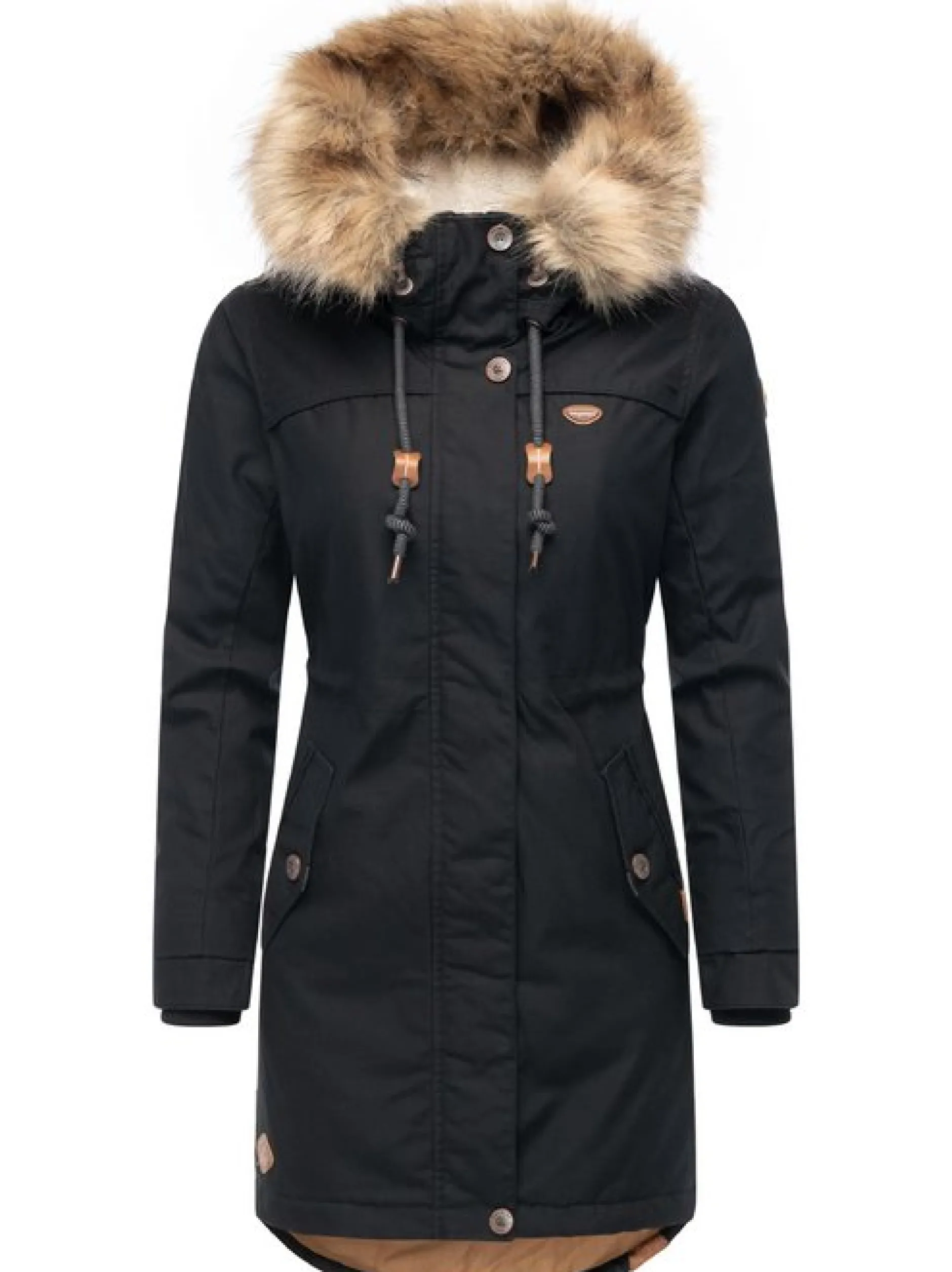 Ragwear Damen Parka - Tawny in schwarz