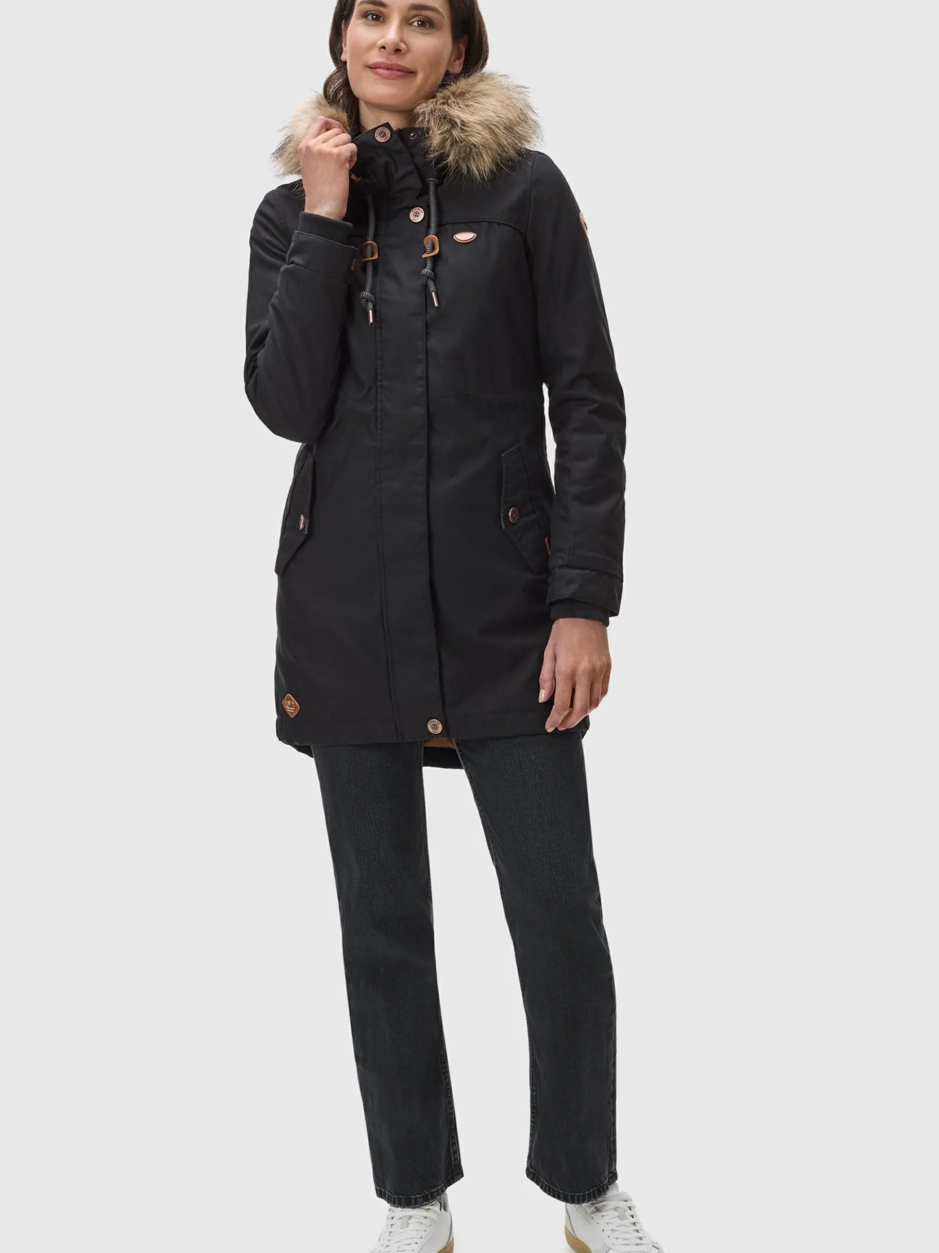 Ragwear Damen Parka - Tawny in schwarz