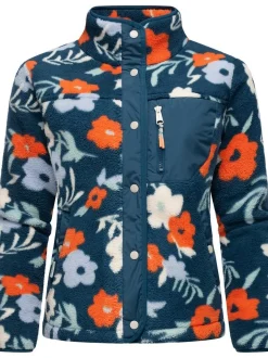 Ragwear Damen Plüschjacke - Appopis Print in petrol