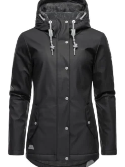 Ragwear Damen Regenjacke - Marge in schwarz